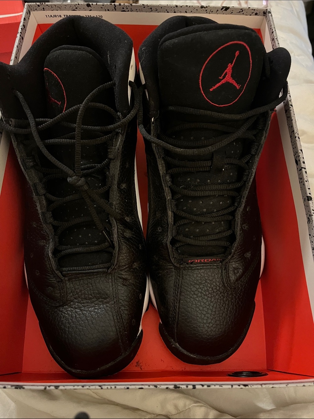 Originals Jordan Black and Red Men's High-Top Athletic Sneakers